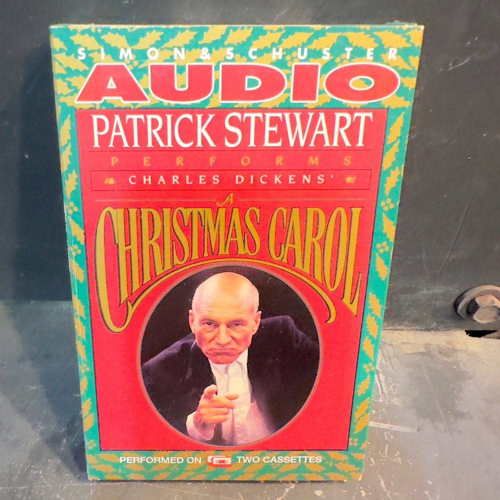 Patrick Stewart Christmas Carol Audio Cassette 2 Tape Set Simon & Schuster 1991‎